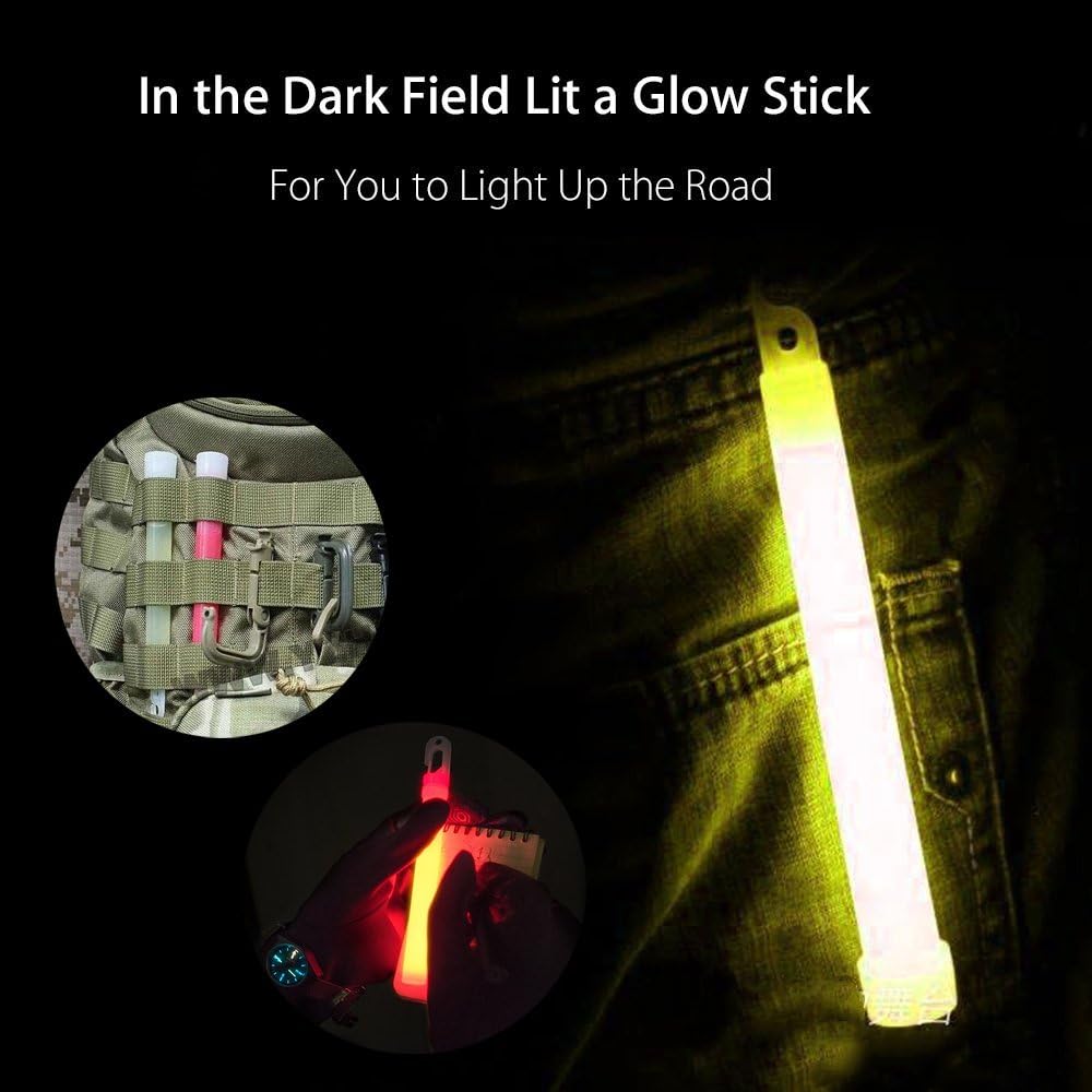 12 Ultra Bright Glow Sticks + Bonus Emergency Blanket and Survival Whistle - Emergency Light Sticks for Camping, Hiking, Outdoor, Survival Kit and More - Lasts Over 12 Hours