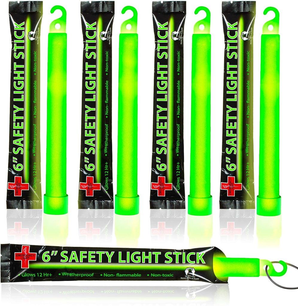 25 Ultra Bright Green Glow Sticks - Individual Packed With Lanyard - For Camping, Emergency Survival - Glow Lights for Blackouts, Hurricane and Storms- 6 Inch Chem Light Sticks with 12 Hour Duration