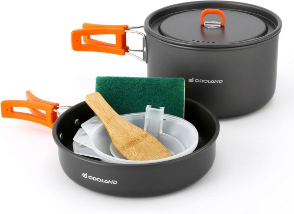 Odoland 9pcs Camping Cookware Set - Image 2