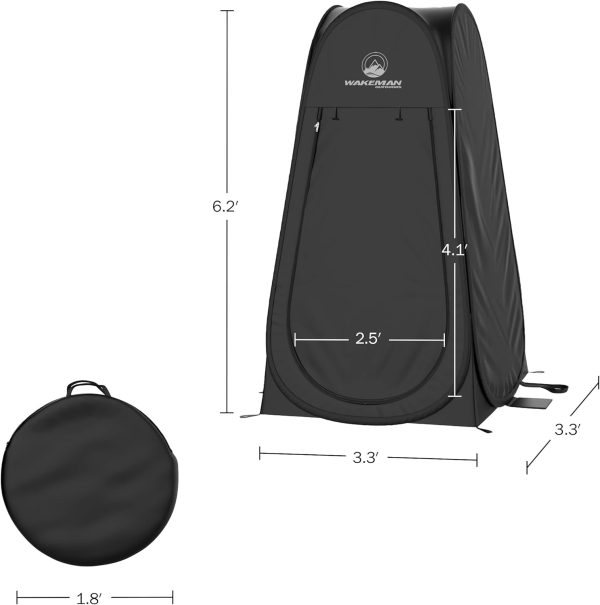 Wakeman Outdoors Pop Up Pod Privacy Shower Tent - Image 3