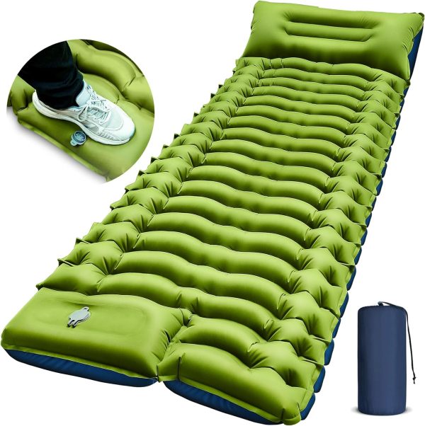 Yuzonc Camping Sleeping Pad with Pillow and Foot Pump