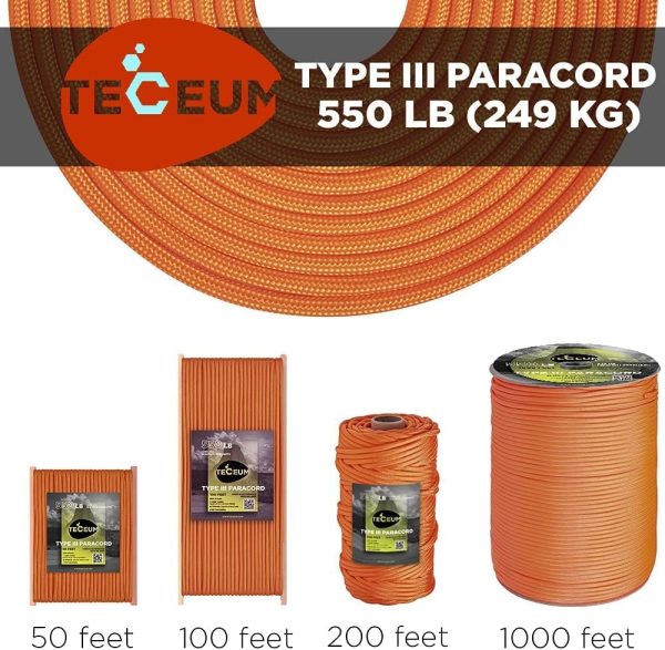 TECEUM Paracord Rope 1000ft - Apricot - Image 4