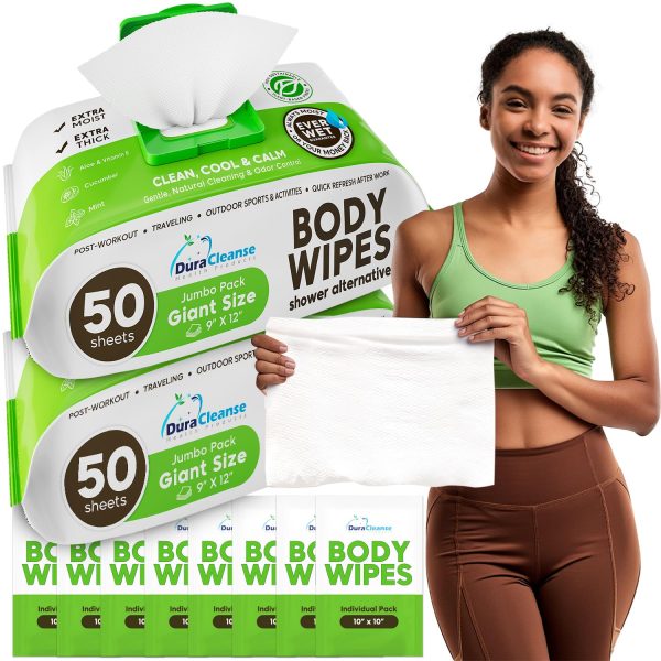 XL Body Wipes for Adults Bathing No Rinse - 50 Ct - Image 4