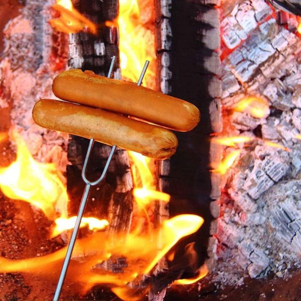 Marshmallow Roasting Sticks Smores Stick for Fire Pit - Hot Dog Campfire Skewers Mashmellow Camping 32 Inch Long Extendable Forks 5 Pack - Image 2