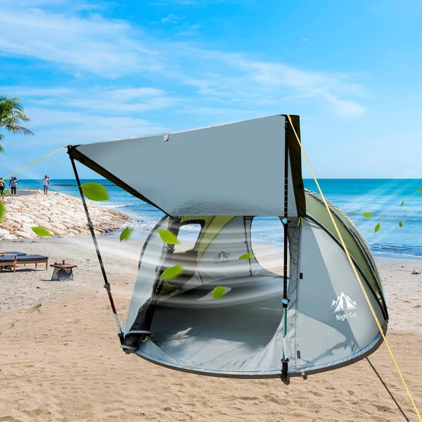 Night Cat Pop-up Camping Tent: 2 Person Tent Waterproof Instant Easy Setup Family Tent - Image 3