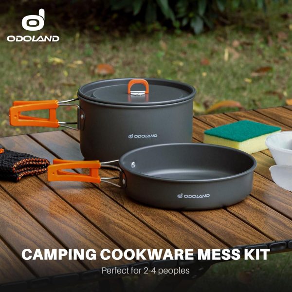 Odoland 9pcs Camping Cookware Set - Image 4