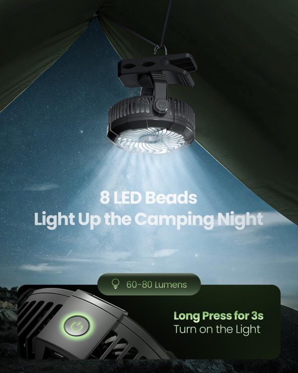 Gaiatop Portable Camping Fan with LED Lantern - Image 5