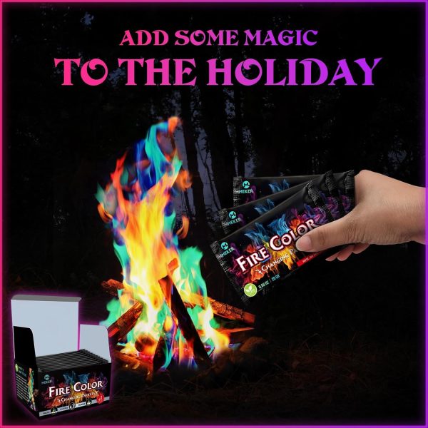 MEKER Fire Color Changing Packets - Fire Pit, Campfires, Outdoor Fireplaces, Bonfire - Image 5