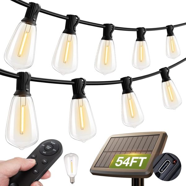 addlon Solar String Lights Waterproof with Remote & USB Port