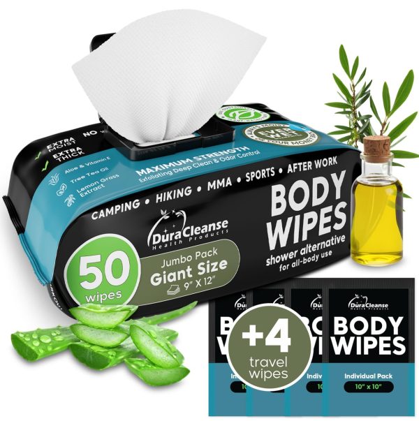 XL Body Wipes for Adults Bathing No Rinse - 50 Ct - Image 3