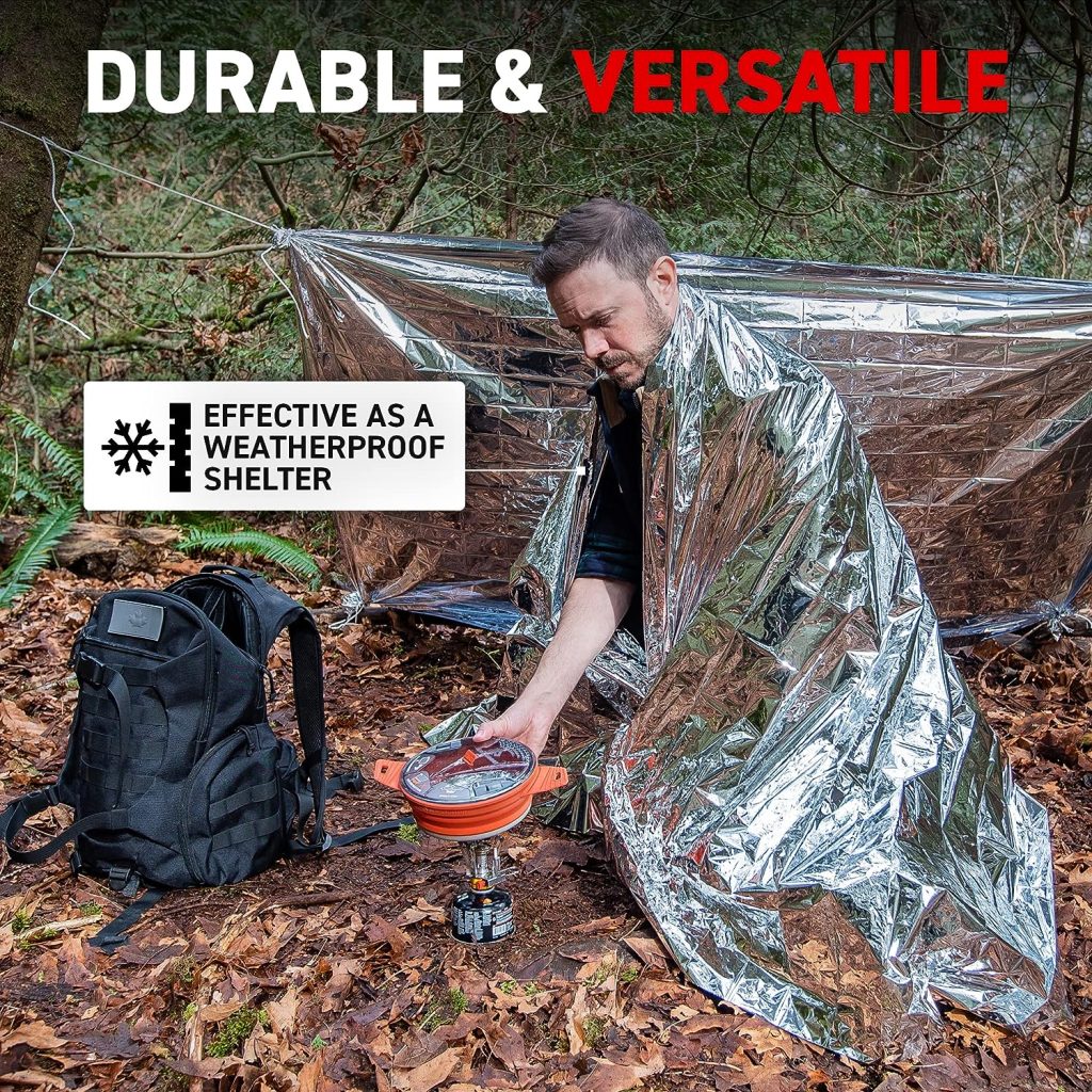 72 HRS MIL-SPEC Emergency Space Blankets – Mylar Survival or Emergency Thermal Blankets for Camping, Hiking, Marathon, First Aid, Emergency Preparedness, Extreme Weather, Shelter (4-Pack) : Sports  Outdoors