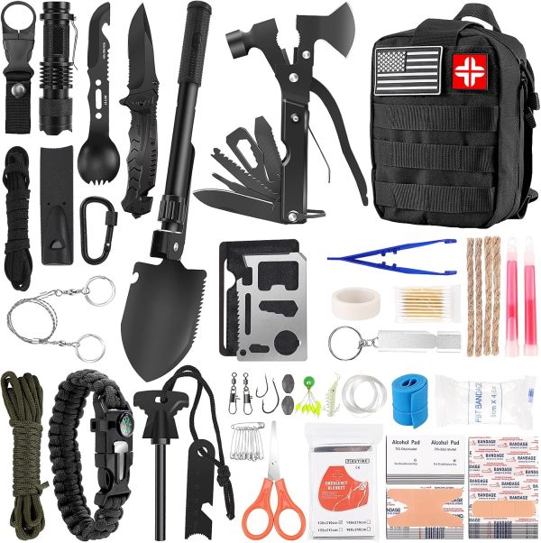 LUXMOM Survival Kit and First Aid Kit, 142Pcs Professional Gear and Equipment - Image 5