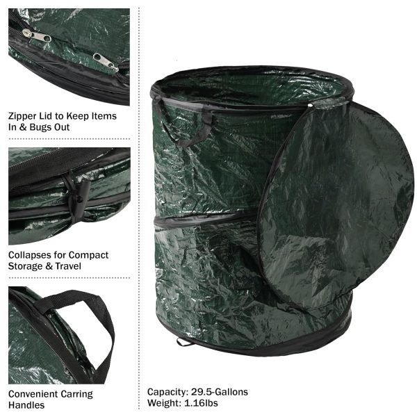 Wakeman 29.5-Gallon Pop Up Outdoor Garbage Can - Image 5