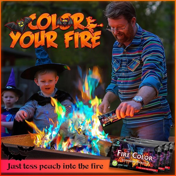 MEKER Fire Color Changing Packets - Fire Pit, Campfires, Outdoor Fireplaces, Bonfire - Image 3