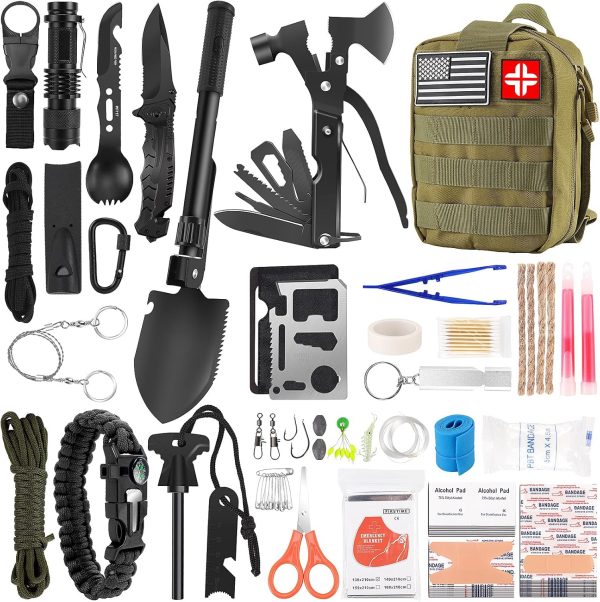 LUXMOM Survival Kit and First Aid Kit, 142Pcs Professional Gear and Equipment - Image 4