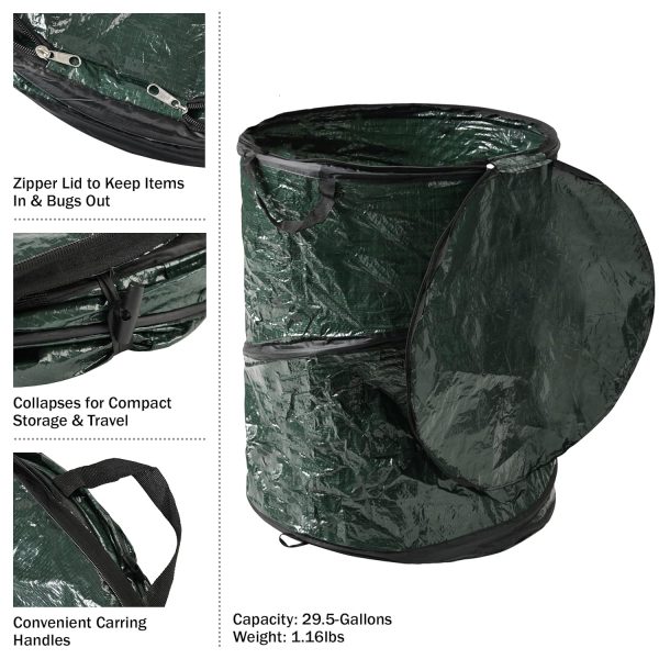 Wakeman 29.5-Gallon Pop Up Outdoor Garbage Can - Image 2