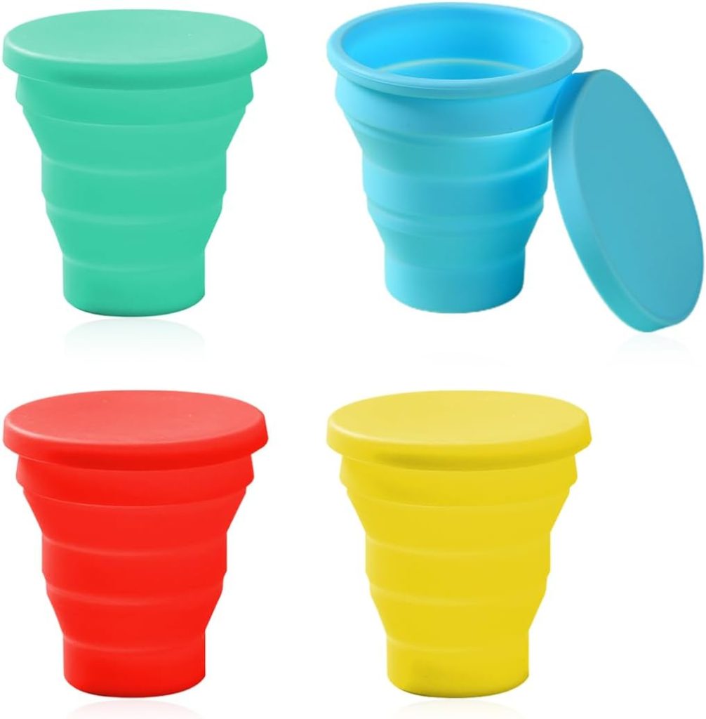 AAED Foldable Silicone Cups, Practical Travel Cups, Foldable Travel Cups, Foldable Outdoor Cups, Reusable Collapsible Cups, Outdoor Camping Folding Cups for Camping and Hiking