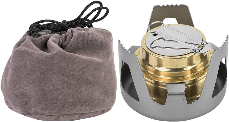 Alcohol Stove, Outdoor Alcohol Burner Camping Stove with Stove Cover, Portable Windproof Hob, Ultralight Mini Cooker for Outdoor Camping Hiking Backpacking