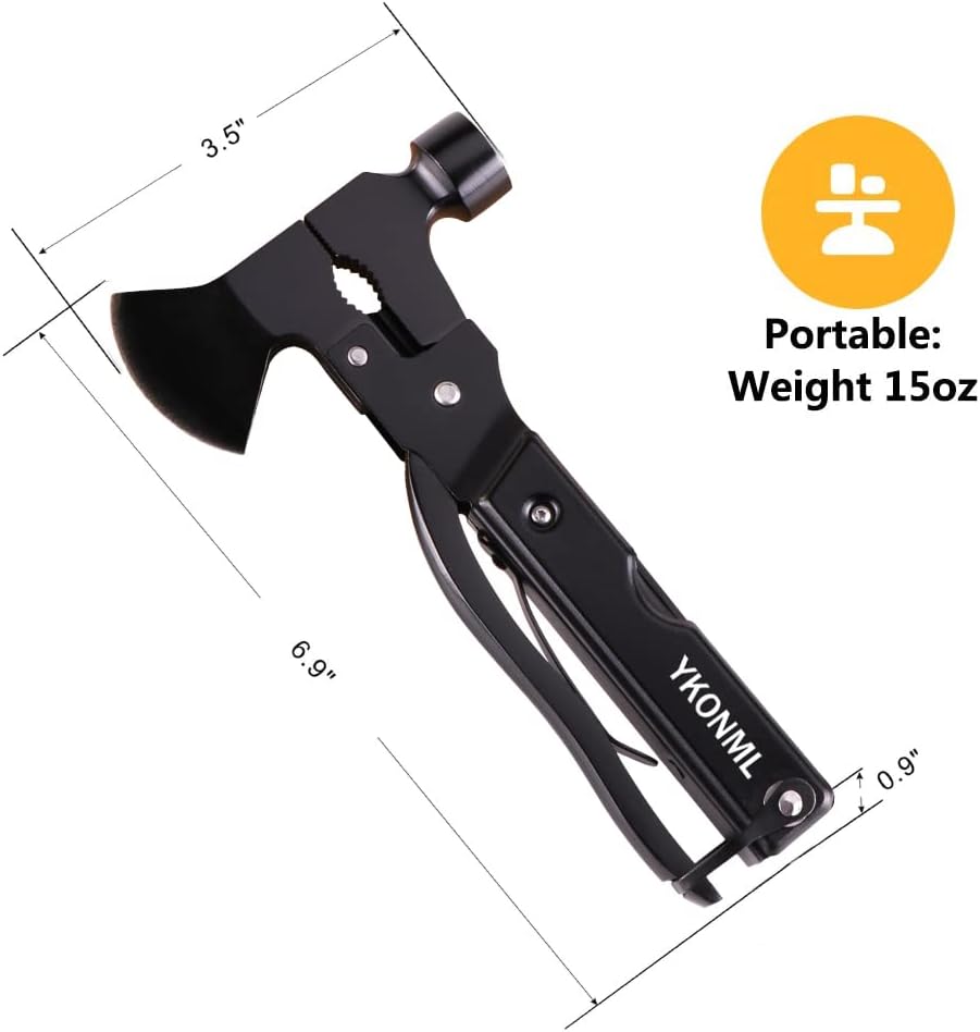 Camping Gear Pocket tool kit multitool hammer axe hunting accessories pliers Great Gift for Men Outdoor Adventure Enthusiast Ideal Gifts for Men Him Dad Husband Boyfriend