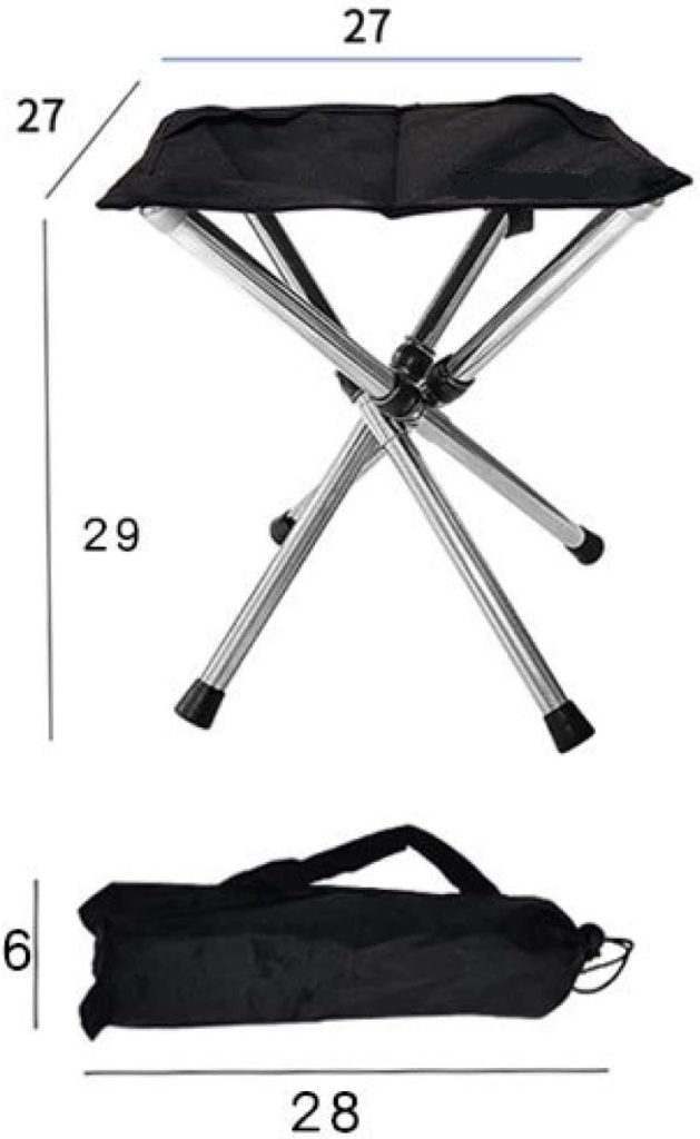 CRSUSUKJ Folding Camping Chair, Camping Stool, Portable Folding Stool, Portable Chair, Mini Folding Stool, Fishing Stool, for Adults, Fishing, Hiking, Gardening and Beach with Carry Bag