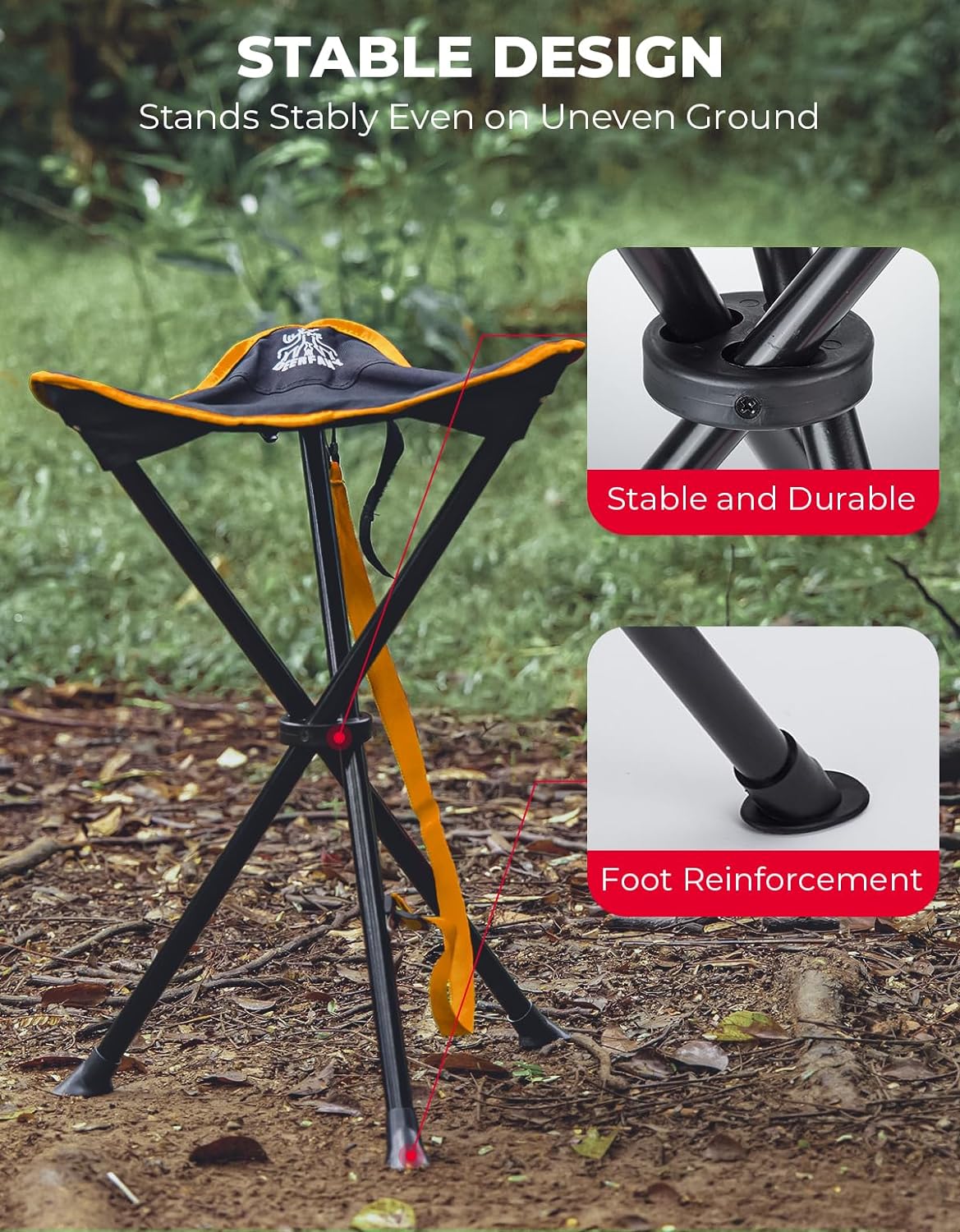 DEERFAMY Folding Camping Tripod Stools Review Savvy Survival Gear