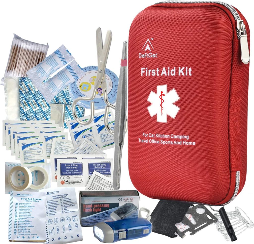 deftget 163 Pieces First Aid Kit Waterproof IFAK Molle System Portable Essential Injuries Medical Emergency Equipment Survival Kits for Car Kitchen Camping Travel Office Sports Home