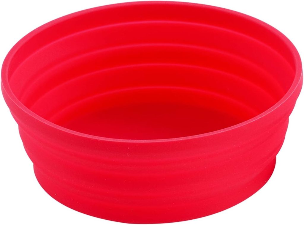 Ecoart Silicone Collapsible Expandable Bowl Foldable Portable for Camping Hiking Picnic Travel (Red(SL))