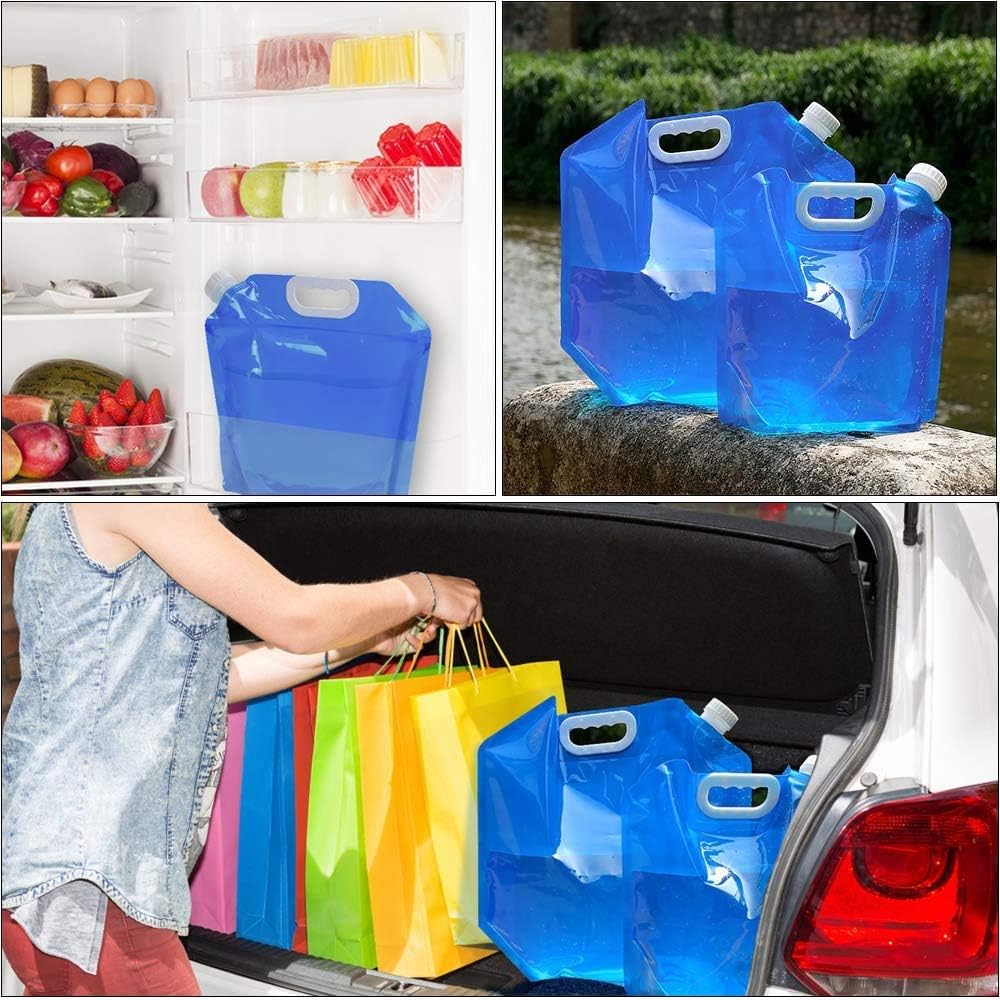 EZONEDEAL Folding Drinking Water Container, 5L Outdoor Folding Water Bag Car Water Carrier Container for Sport Camping Hiking Picnic BBQ Water Resistant Gift Survival Outdoor Accessories Travel Kits Equipments