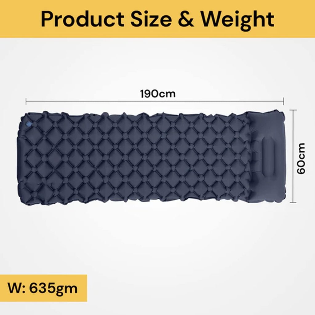 EZONEDEAL Inflatable Sleeping Pads Mat with Pillow for Camping, Backpacking Hiking; Ultra-Light, Compact, Comfortable