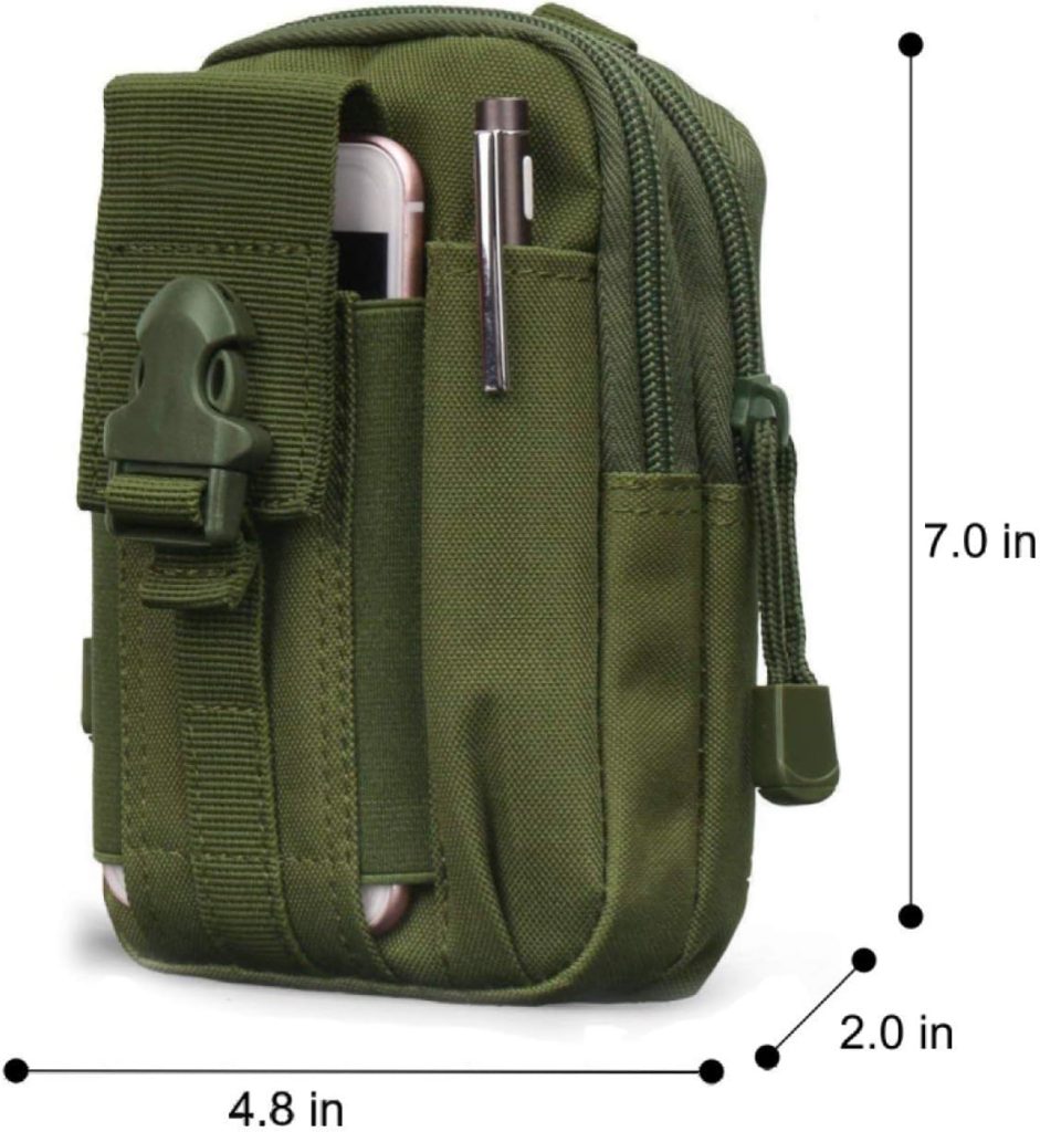 EZONEDEAL Universal Multipurpose Hunting Tactical Smartphone Holster EDC Security Accessible Carry Accessory Pouch Belt Loops Waist Bag Pack Money Pocket Camping Hiking Outdoor Tool Organizer Gear Cell Phone Holster Holder Running Waist Workable Bag