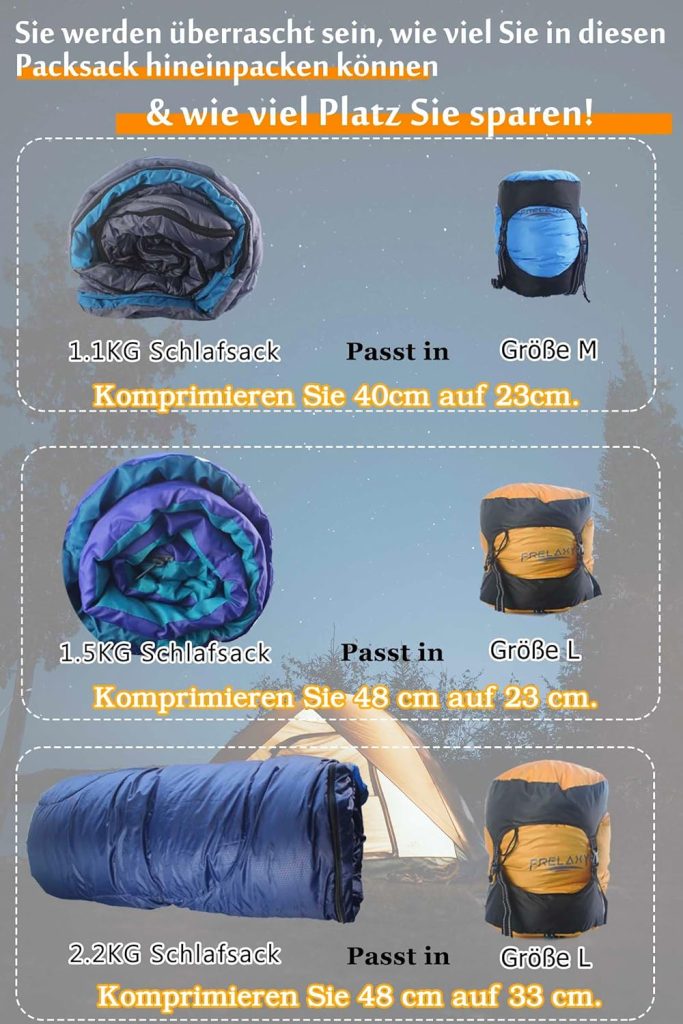 Frelaxy Compression Bag, 40% More Storage Space 11L/18L/30L/43L/49L Waterproof  Ultralight Storage Bag for Sleeping Bag - Space-Saving Equipment for Camping, Hiking, Travel