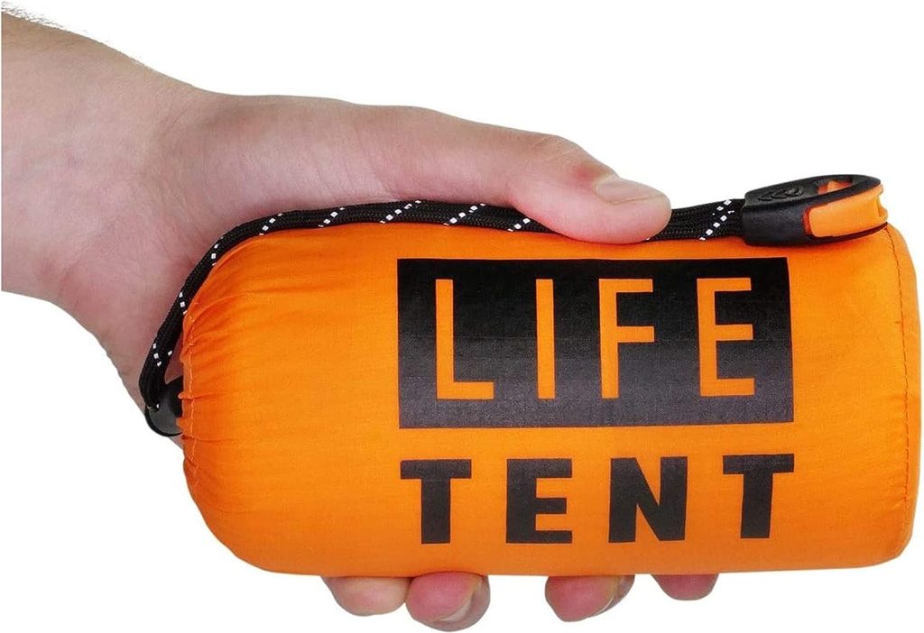 Go Time Gear Life Tent Emergency Survival Shelter – 2 Person Emergency Tent – Use As Survival Tent, Emergency Shelter, Tube Tent, Survival Tarp - Includes Survival Whistle  Paracord