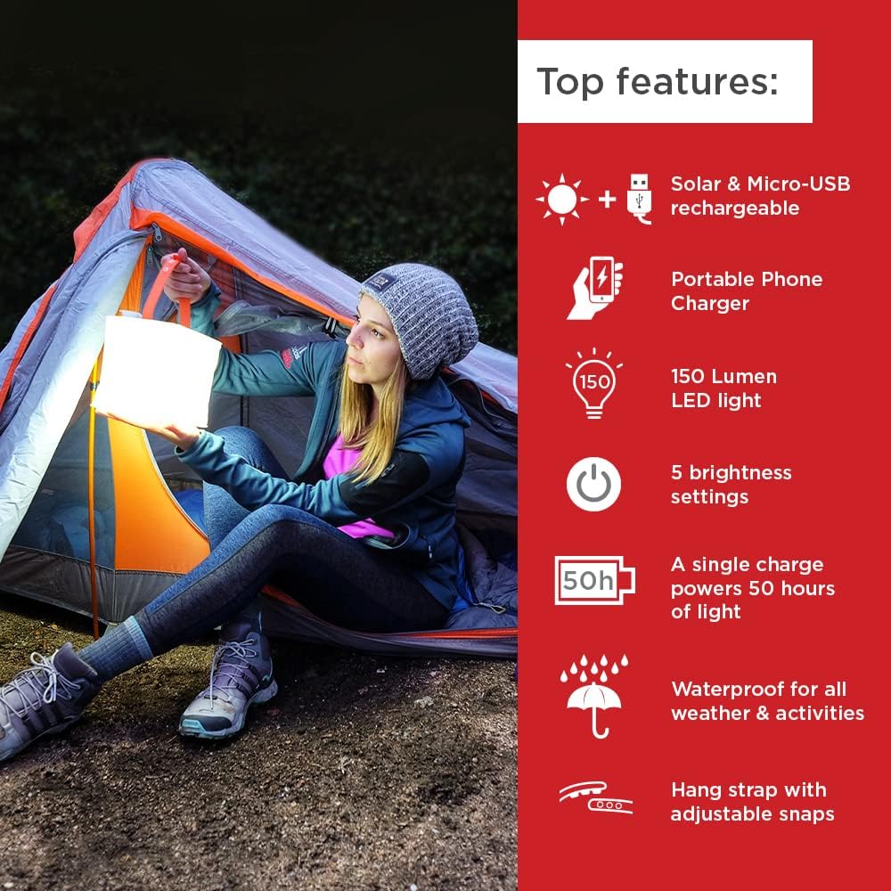 LuminAID PackLite Max 2-in-1 Camping Lantern and Phone Charger | For Backpacking, Emergency Kits and Travel | As Seen on Shark Tank