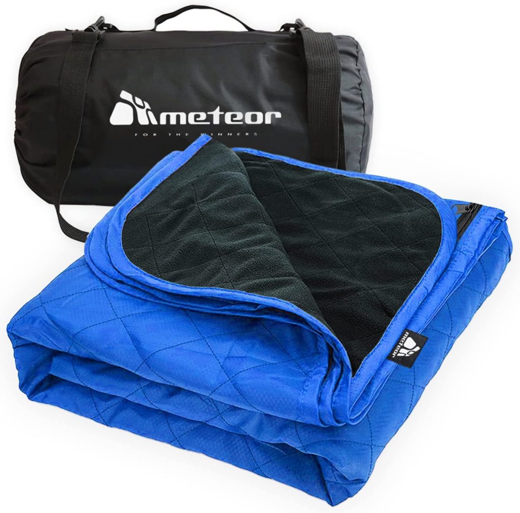 Meteor Essential 210 x 140 cm Picnic Blanket - Extra Large, Waterproof, Windproof, Quilted Fleece Outdoor Mat for Camping, Beach, Travel, Stadium  Pets | Lightweight  Machine Washable