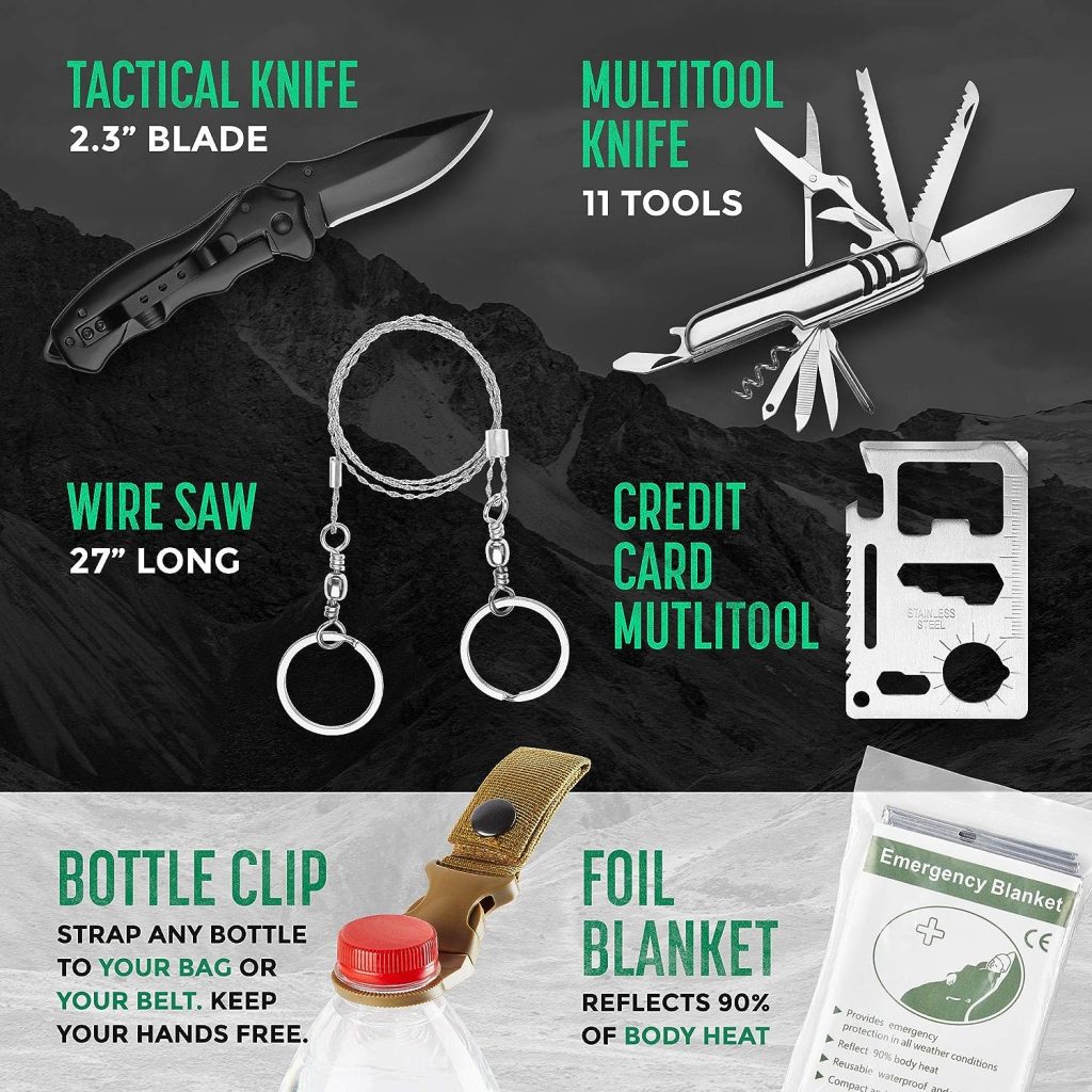 Pathway North Emergency Survival Kit for Disaster Tactical Survival Multi Tool Bug Out Bag, Boat, Hunting, Outdoor Hiking Camping Gear, Essentials for Adventures