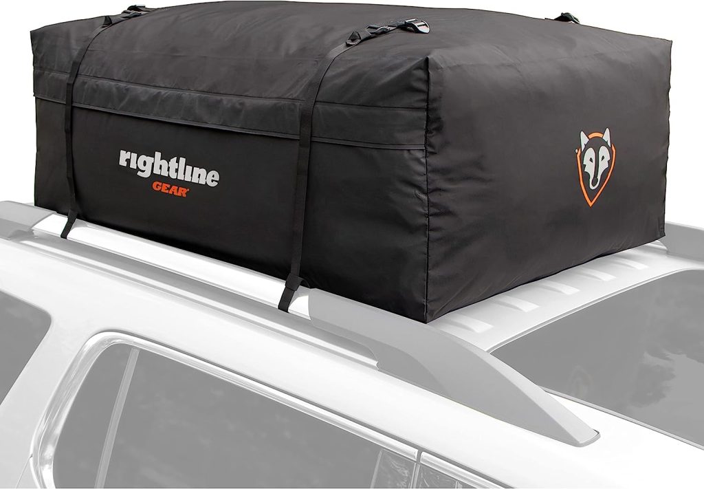 Rightline Gear Range 3 Weatherproof Rooftop Cargo Carrier for Top of Vehicle, Attaches With or Without Roof Rack, 18 Cubic Feet, Black