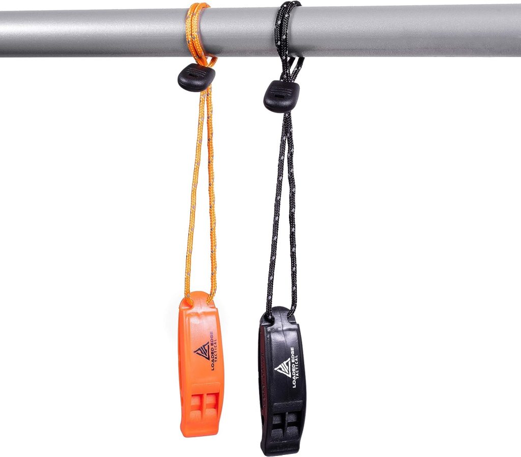 Safety Survival Whistle – Emergency Running Whistles with Lanyard (2 Pack) - Extra Loud - Perfect for Hiking, Boating, Camping, Hunting, Biking  More – U.S. Veteran Owned Company