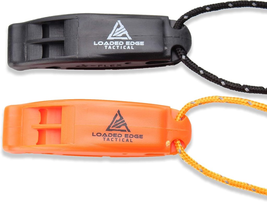 Safety Survival Whistle – Emergency Running Whistles with Lanyard (2 Pack) - Extra Loud - Perfect for Hiking, Boating, Camping, Hunting, Biking  More – U.S. Veteran Owned Company