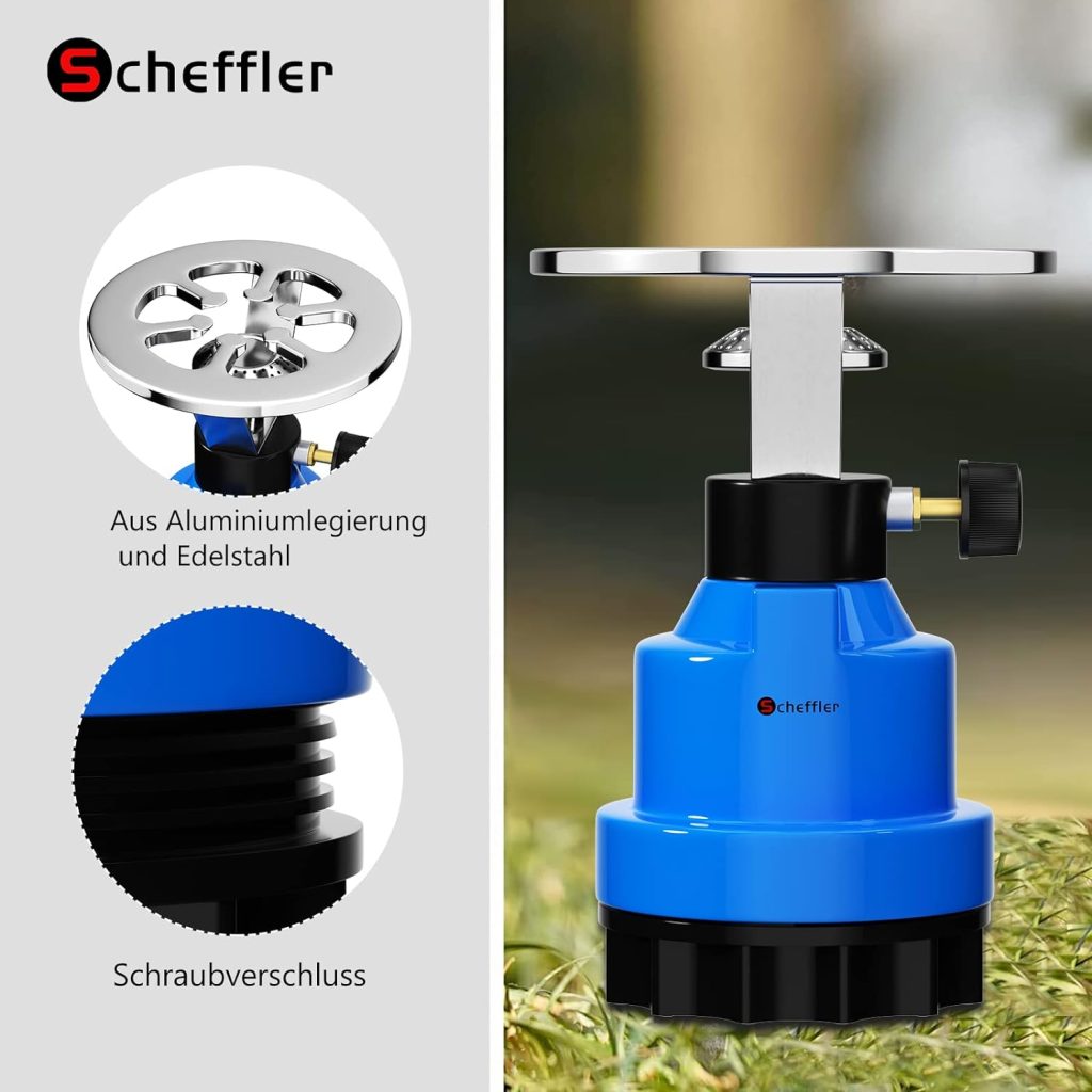 Scheffler Gas Stove, Cartridge Stove, Butane Gas Burner, 1-Bulb for Camping, Picnic or Hiking