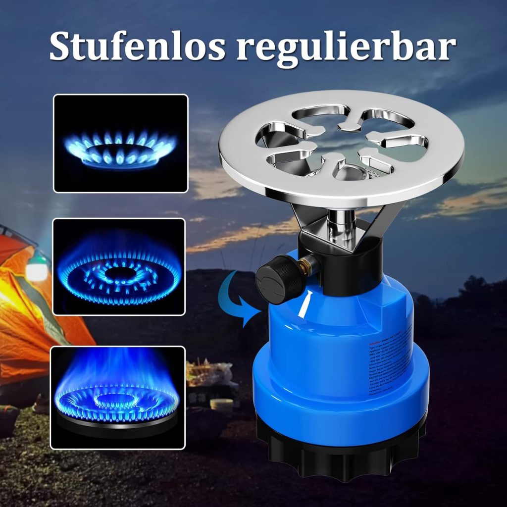 Scheffler Gas Stove, Cartridge Stove, Butane Gas Burner, 1-Bulb for Camping, Picnic or Hiking