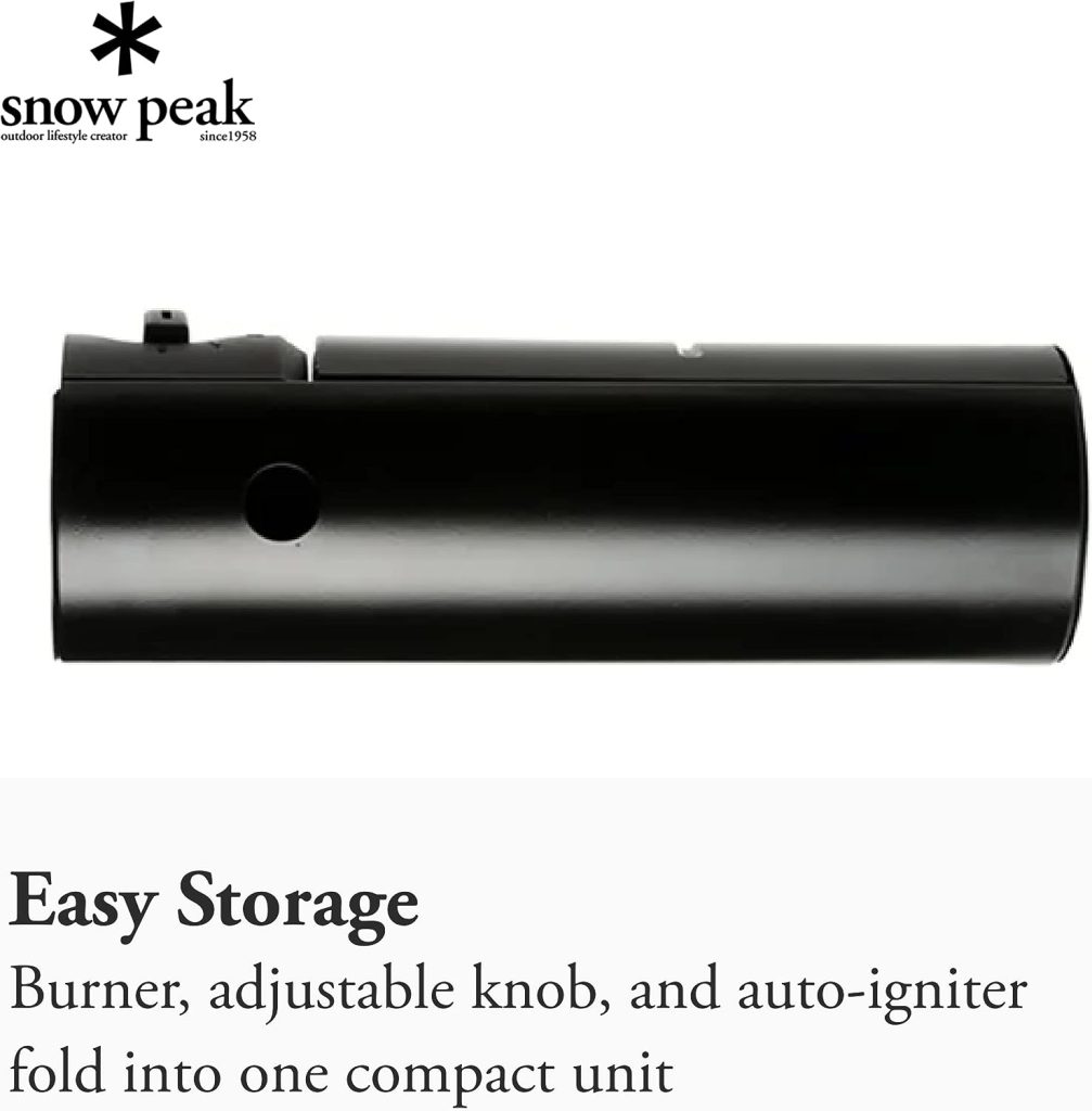 Snow Peak - Home  Camp Burner GS-600BK-US - Designed in Japan, Lightweight and Compact for Camping, Stable Base for Cooking