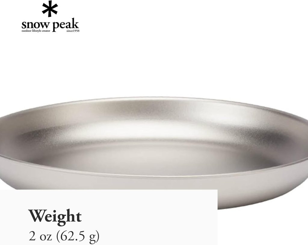 Snow Peak’s Titanium Trek Plate, STW-002T, Titanium, Ultralight for Backpacking, Camping, Everyday Use, Made in Japan, Lifetime Product Guarantee