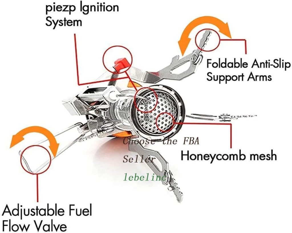 SPOTACT Outdoor Mini Gas Camping Stove Burner Compact Foldable Portable Furnace Collapsible Ideal Cookware for Camping Hiking Fishing Backpacking