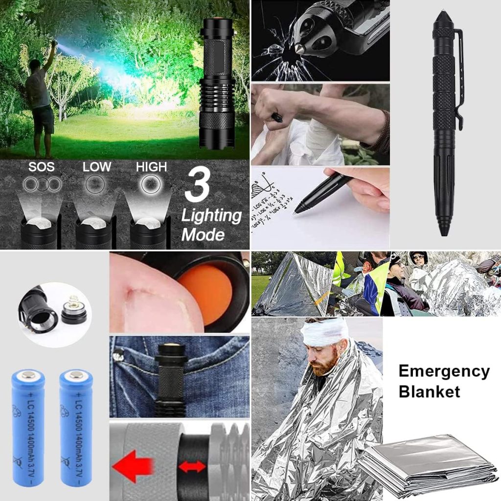 Survival Kits 19 in 1,Gifts for Men Dad Husband Boyfriend, EDC Survival Gear and Equipment for Hiking Fishing Hunting,Survival Gear Outdoor Multi， Ideal Christmas Birthday Gifts for Him