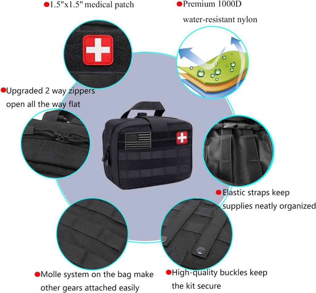 Survival Kits Camping kit - Tactical Gear Accessories Molle Attachments Survival Kit EDC Military First Aid Kit Emergency Bugout Bag Gifts for Men Carlebben