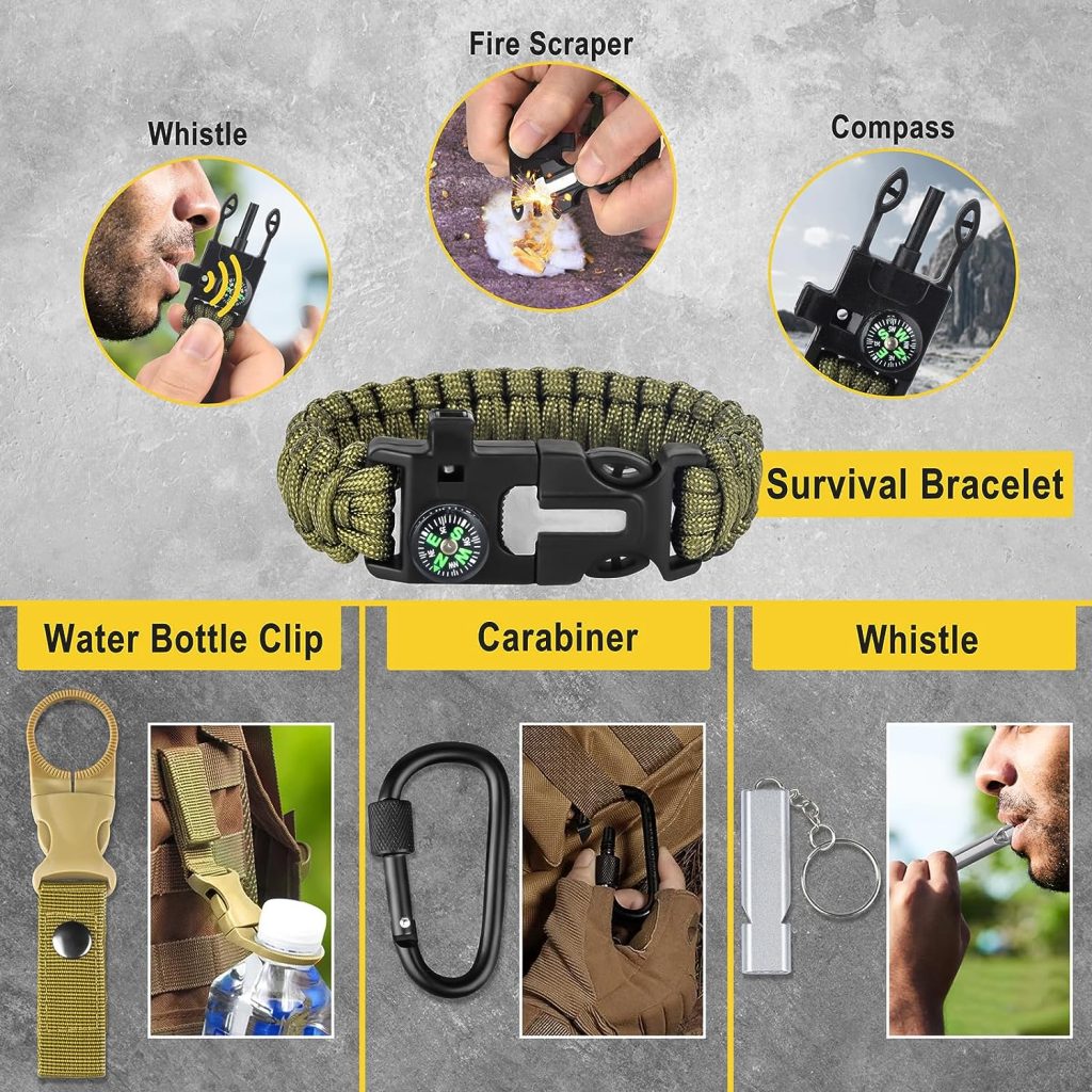 Survival Kits, Gifts for Men Dad Husband Him - 28-in-1 Survival Gear and Equipment, Stocking Stuffers for Man Christmas Birthday Gifts, Unique Cool Gadgets for Camping, Hiking, Hunting, Fishing