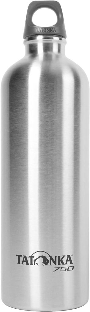 Tatonka Stainless Steel Drinking Bottle 0.75 L - Unbreakable Stainless Steel Bottle - Non-Toxic (BPA Free), Rustproof, Food-Safe, Dishwasher Safe - With Eyelet for Attaching (750 ml)