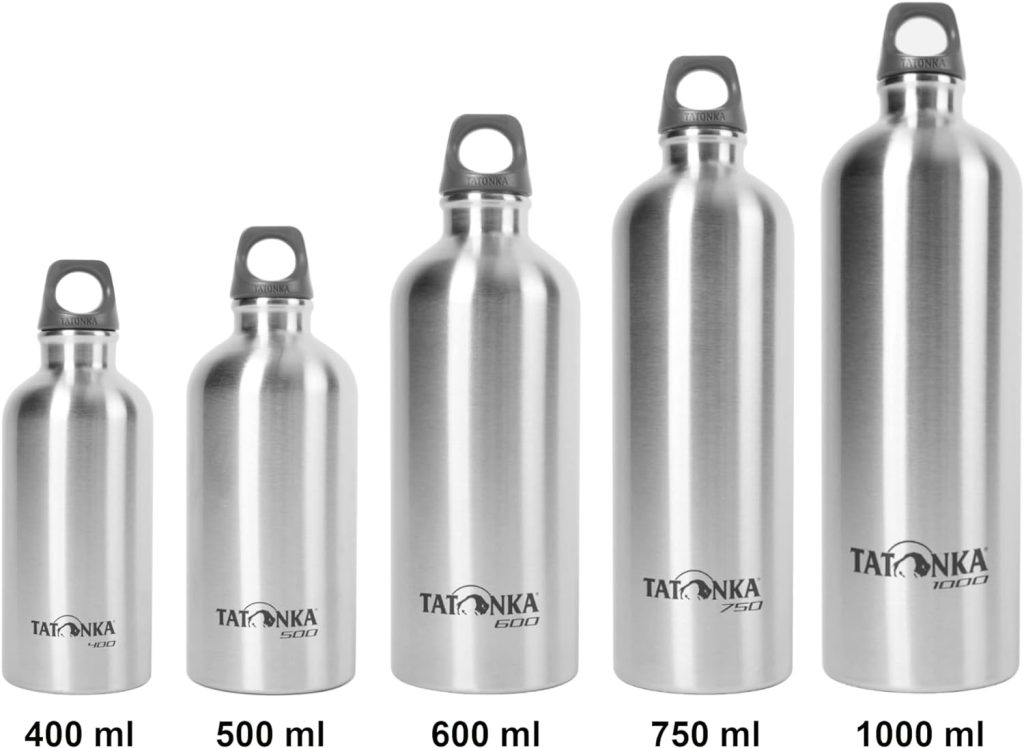 Tatonka Stainless Steel Drinking Bottle 0.75 L - Unbreakable Stainless Steel Bottle - Non-Toxic (BPA Free), Rustproof, Food-Safe, Dishwasher Safe - With Eyelet for Attaching (750 ml)