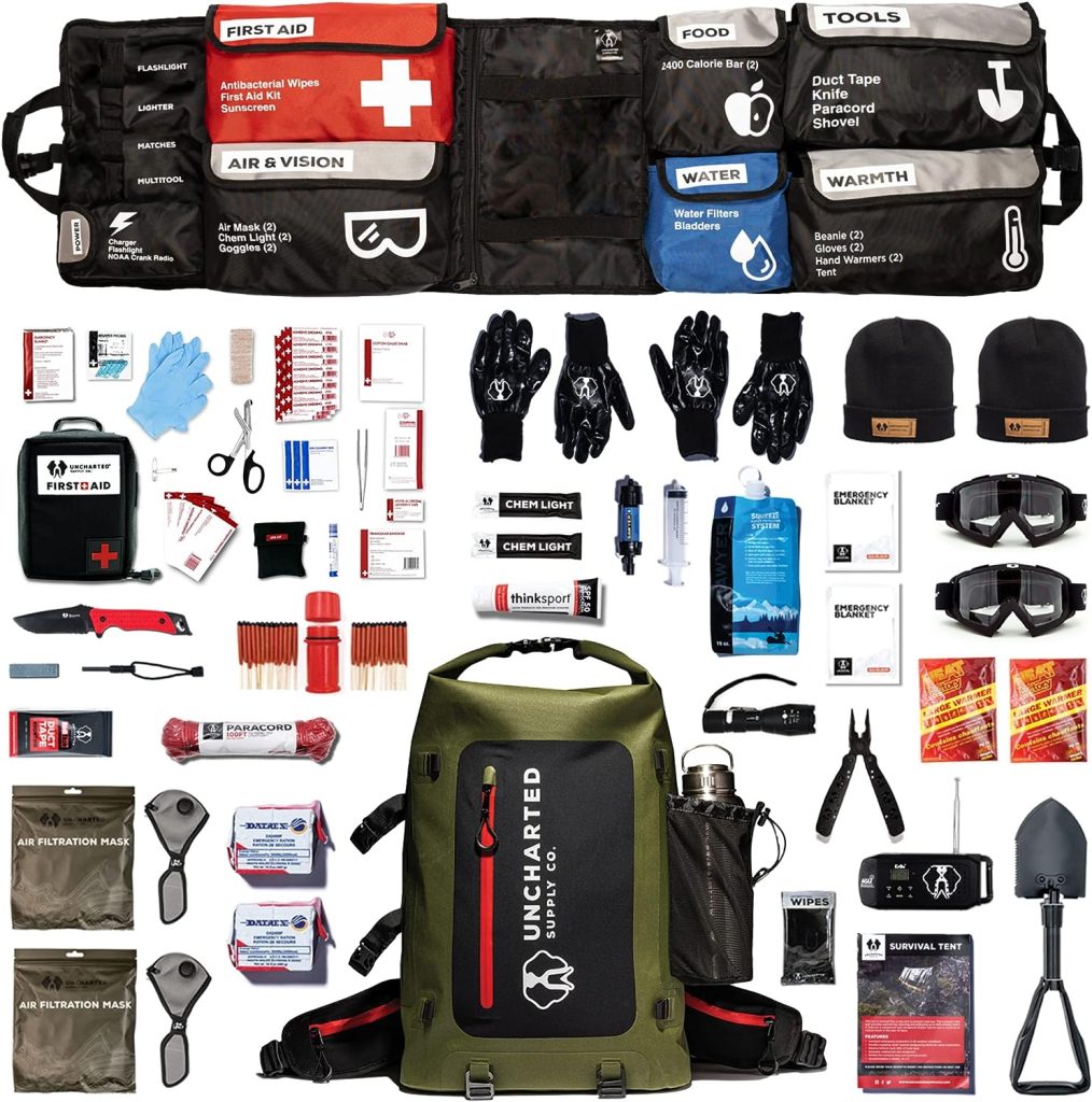 Uncharted Supply Co The Seventy2 Pro 2-Person Survival System - 72 Hour Emergency Preparedness Kit - Ideal for Your Car, Home, Survival Readiness, and Camping