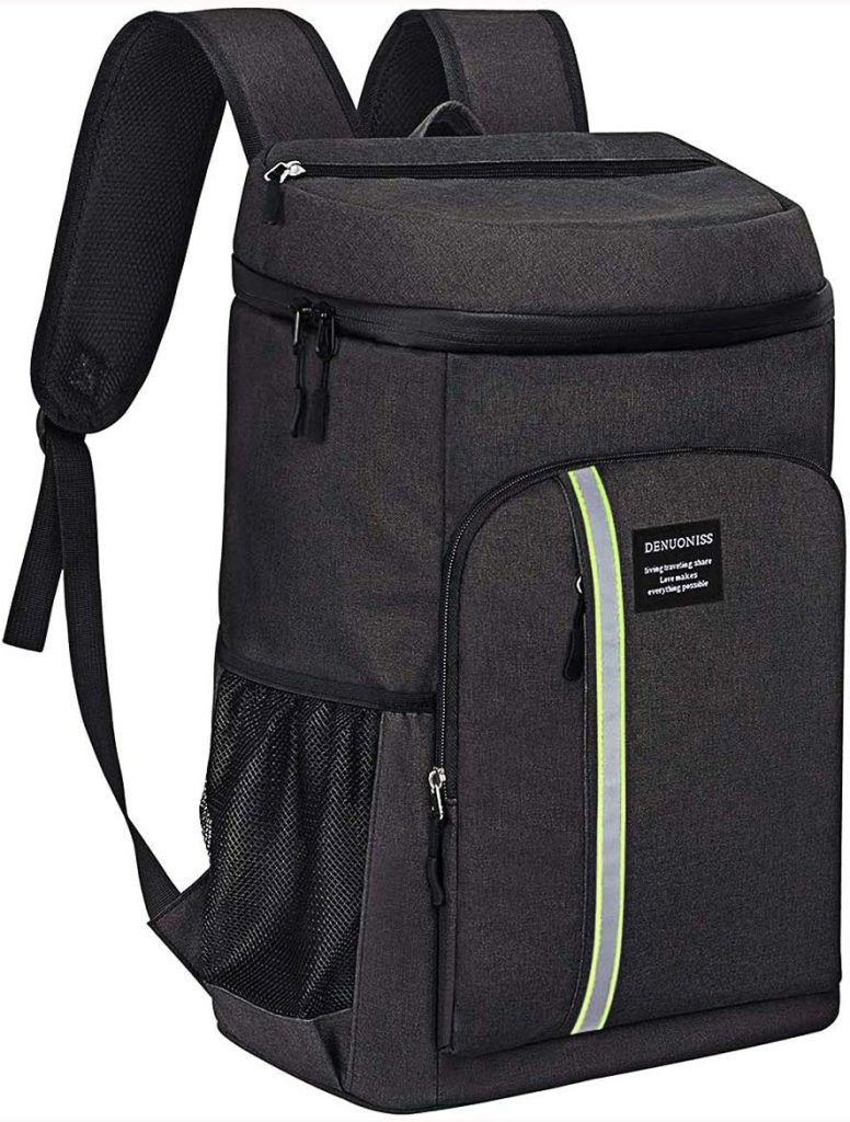 Waterproof Cooler Bag Backpack Picnic Backpack for Camping and Hiking (Black)